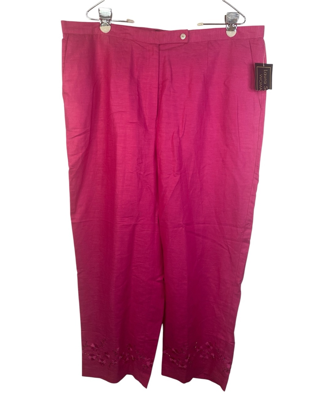 Laura Scott (NWT) Pink Linen Blend Wide-Leg Pants Women’s Size 18W